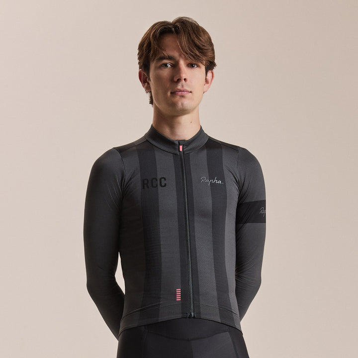 Men’s RCC Pro Team Long Sleeve Midweight Jersey in Stealth Black/Black