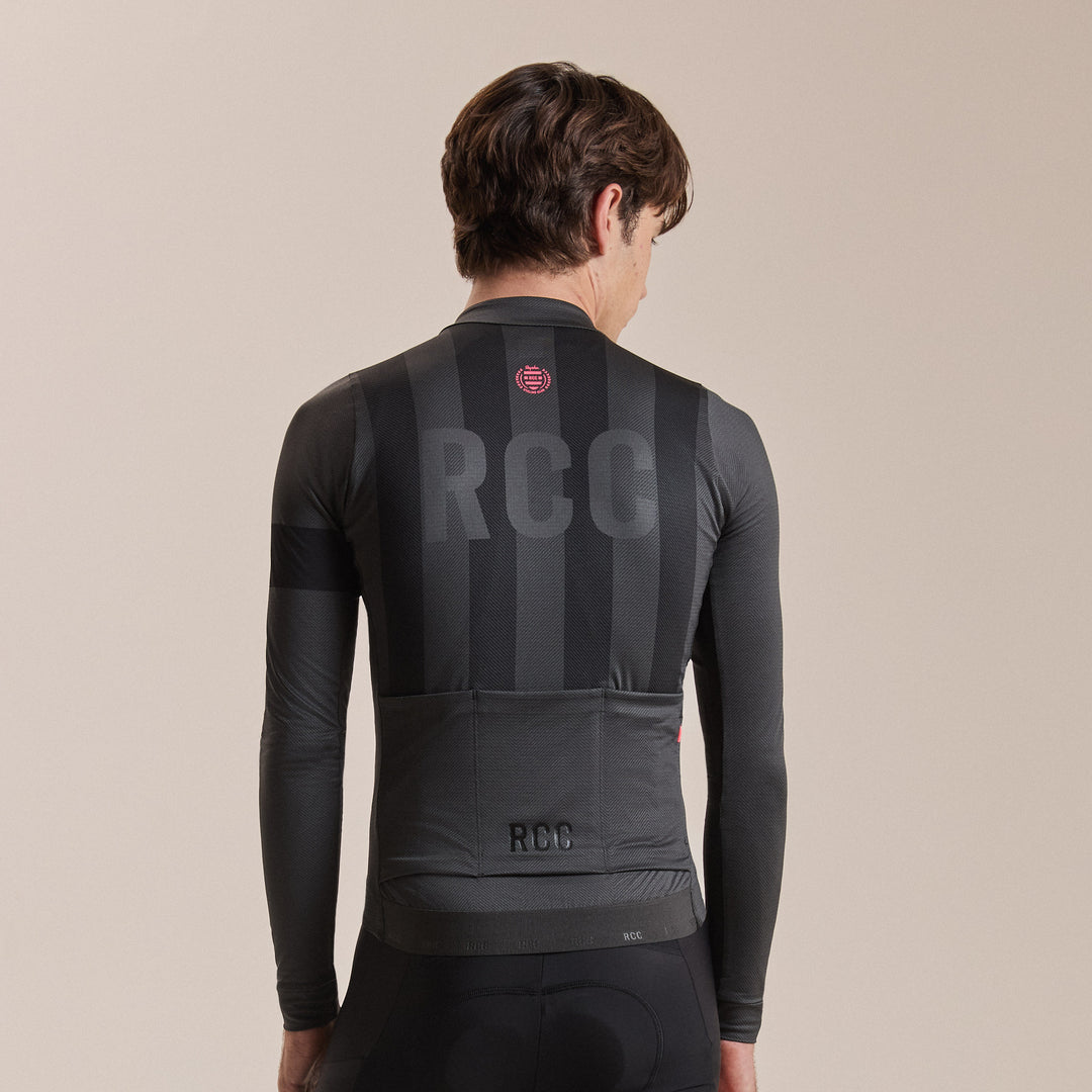 Rapha Men's RCC Pro Team Long Sleeve Midweight Jersey (Stealth Black/Black) - Dragonspine Cycling