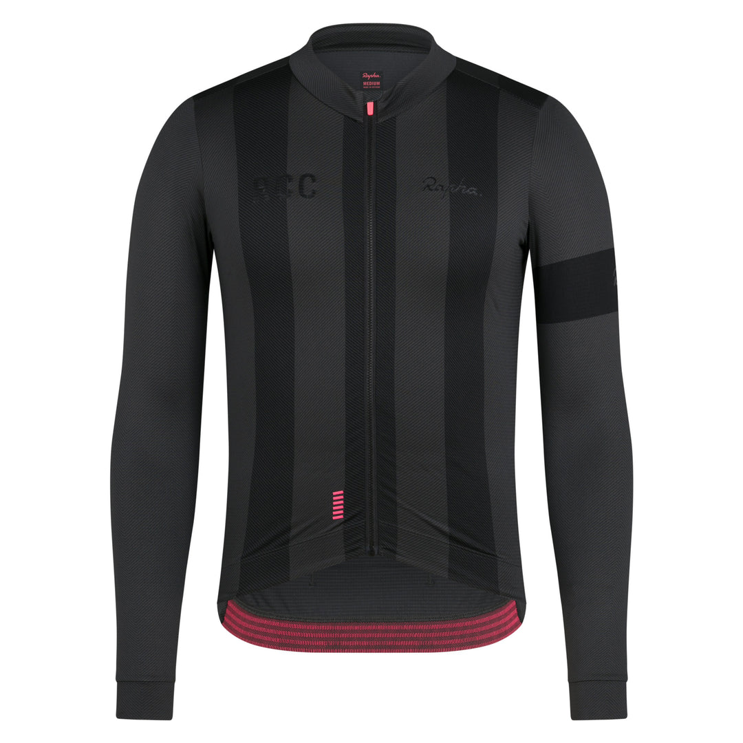 Rapha Men's RCC Pro Team Long Sleeve Midweight Jersey (Stealth Black/Black) - Dragonspine Cycling