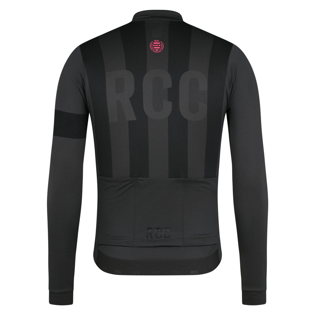 Rapha Men's RCC Pro Team Long Sleeve Midweight Jersey (Stealth Black/Black) - Dragonspine Cycling