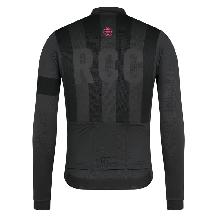 Rapha Men's RCC Pro Team Long Sleeve Midweight Jersey (Stealth Black/Black) - Dragonspine Cycling