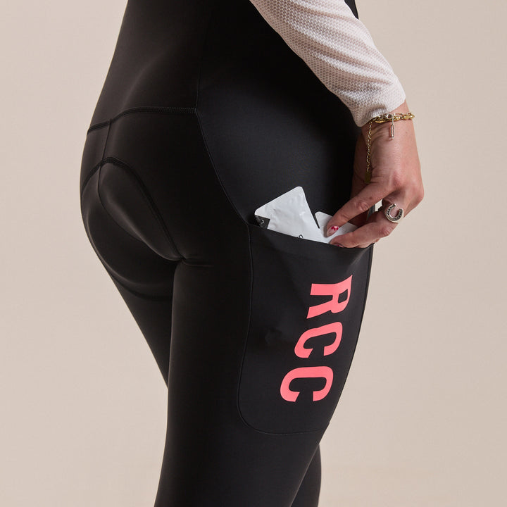Rapha Women's RCC Pro Team Lightweight Cargo Tights (Black/High-Vis Pink) - Dragonspine Cycling