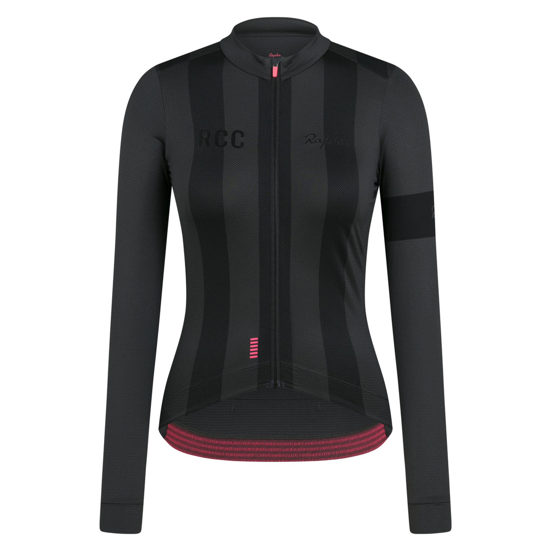 Rapha Women's RCC Pro Team Long Sleeve Midweight Jersey (Stealth Black/Black) - Dragonspine Cycling