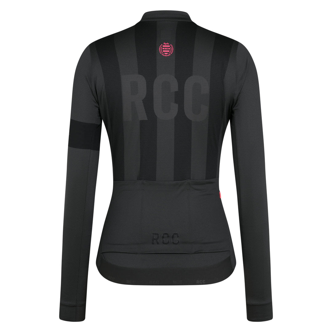 Rapha Women's RCC Pro Team Long Sleeve Midweight Jersey (Stealth Black/Black) - Dragonspine Cycling