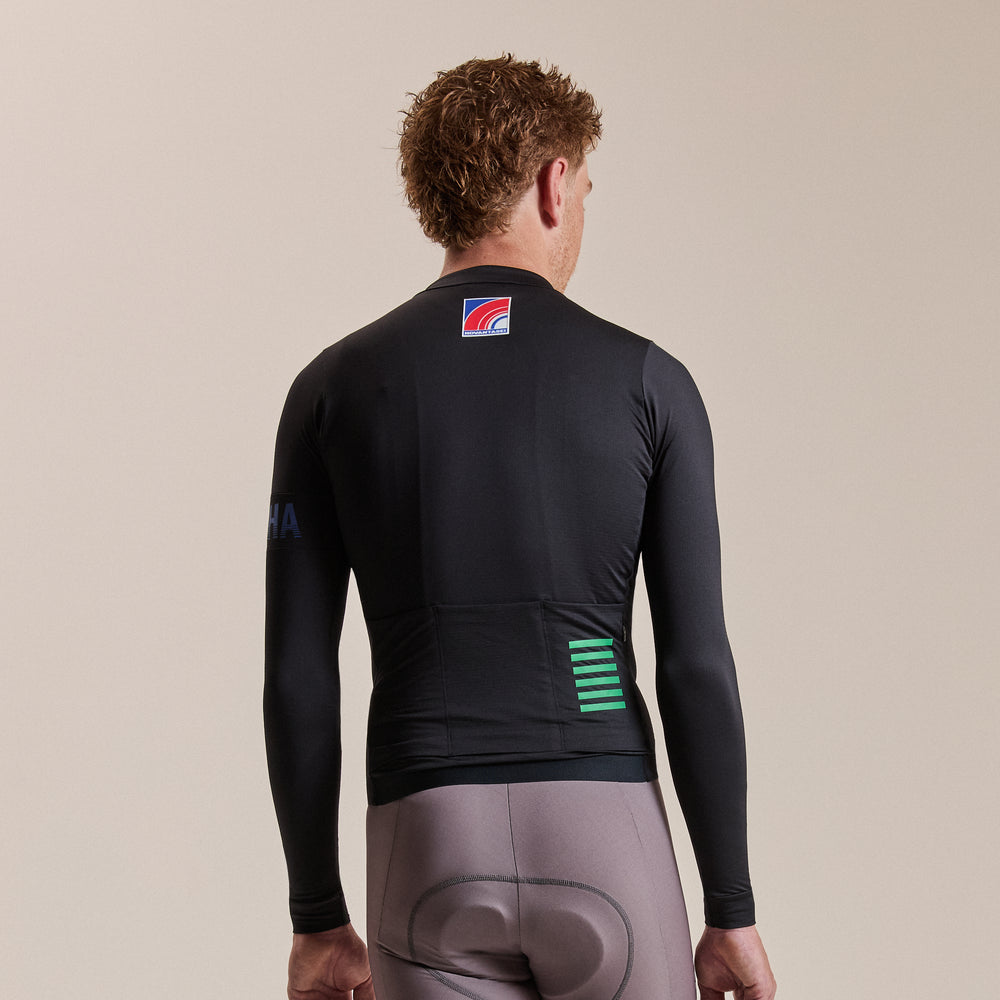 Rapha Men's Pro Team LS Midweight Jersey - Novantasei (Black/Blue) - Dragonspine Cycling