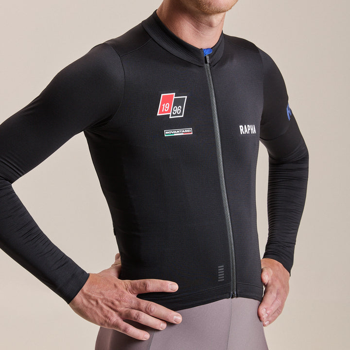 Rapha Men's Pro Team LS Midweight Jersey - Novantasei (Black/Blue) - Dragonspine Cycling