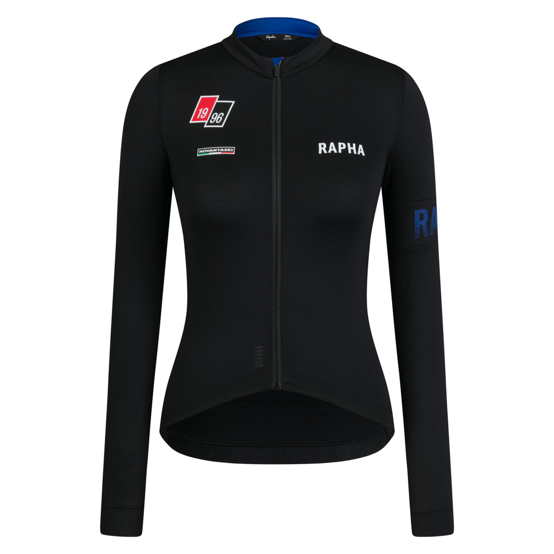 Rapha Women's Pro Team LS Midweight Jersey - Novantasei (Black/Blue) - Dragonspine Cycling