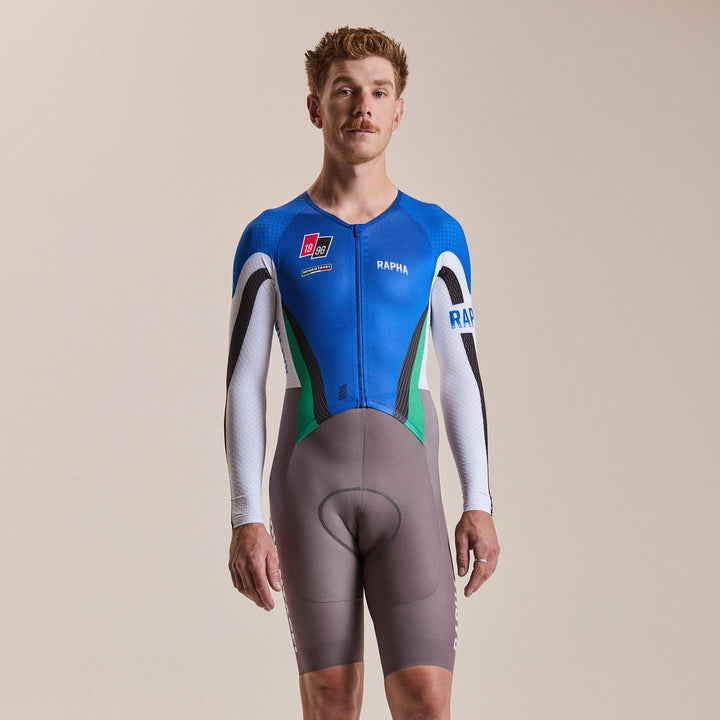 Rapha Men's Pro Team LS Roadsuit - Novantasei (Blue/Silver Reflective) - Dragonspine Cycling