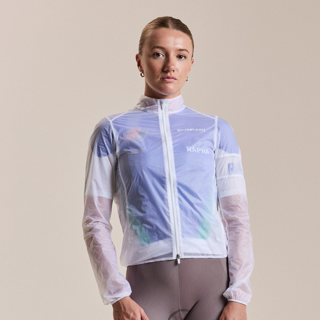 Rapha Women's Pro Team Wind Jacket - Novantasei (Transparent/White) - Dragonspine Cycling