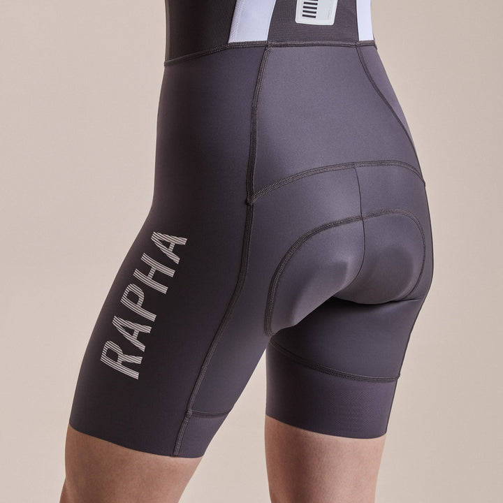 Rapha Women's Pro Team Bib Shorts III - Lightspeed (Iron Grey/White) - Dragonspine Cycling