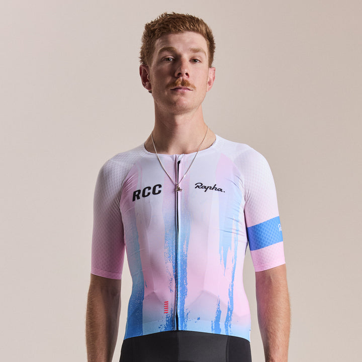 Rapha Men's Pro Team Aero Jersey - RCC Switch Out (Sweet Pink/Shelter Blue) - Dragonspine Cycling
