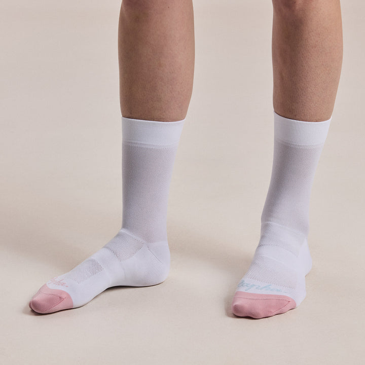 Rapha Pro Team Socks - Regular - RCC Switch Out (White/Smooth Pink) - Dragonspine Cycling