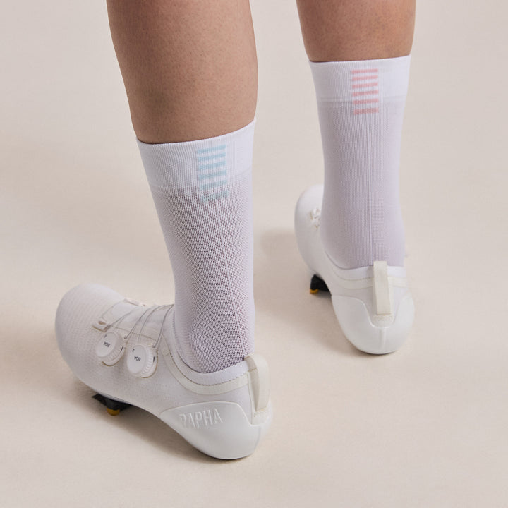 Rapha Pro Team Socks - Regular - RCC Switch Out (White/Smooth Pink) - Dragonspine Cycling