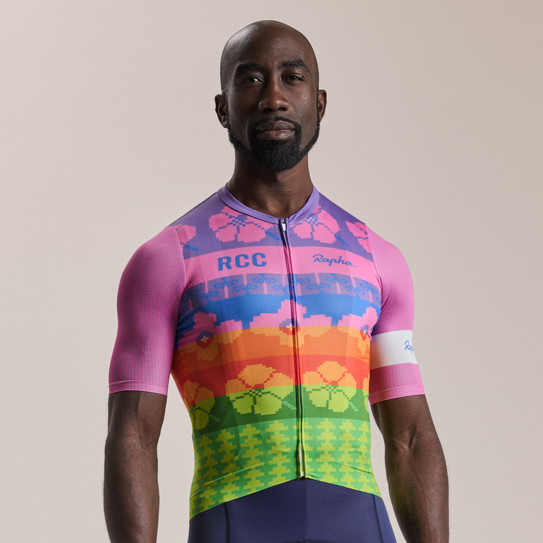 Rapha RCC + Yinka Ilori Men's Pro Team Rouleur Jersey (Multicolour Pink) - Dragonspine Cycling