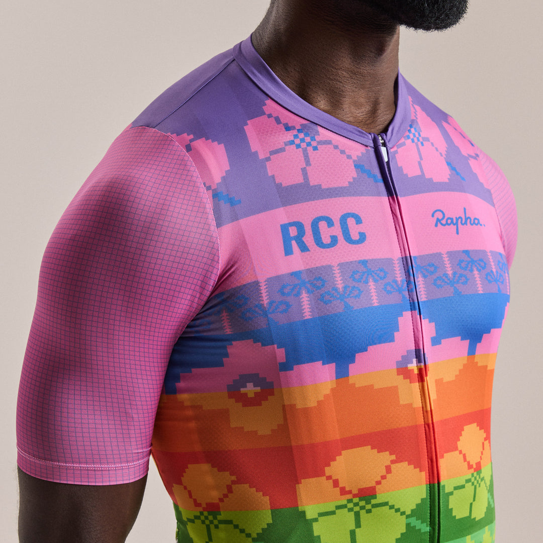 Rapha RCC + Yinka Ilori Men's Pro Team Rouleur Jersey (Multicolour Pink) - Dragonspine Cycling