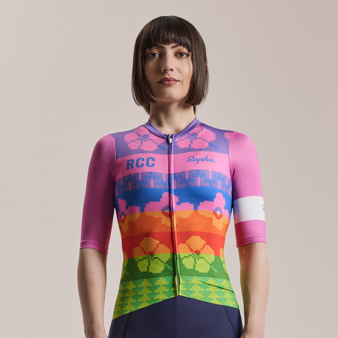 Rapha RCC + Yinka Ilori Women's Pro Team Rouleur Jersey (Multicolour Pink) - Dragonspine Cycling