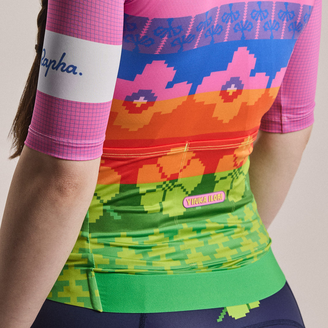 Rapha RCC + Yinka Ilori Women's Pro Team Rouleur Jersey (Multicolour Pink) - Dragonspine Cycling
