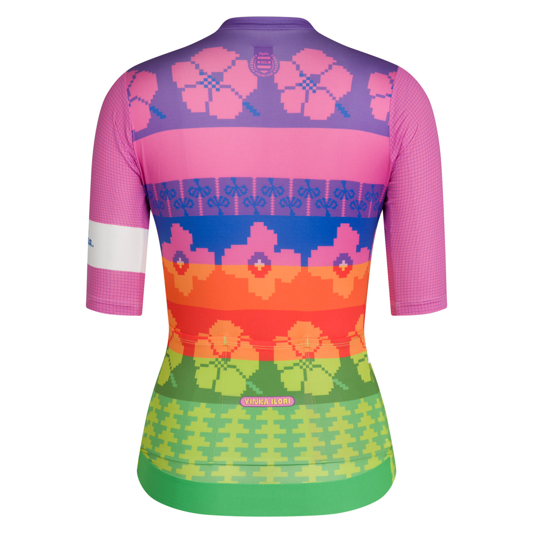 Rapha RCC + Yinka Ilori Women's Pro Team Rouleur Jersey (Multicolour Pink) - Dragonspine Cycling