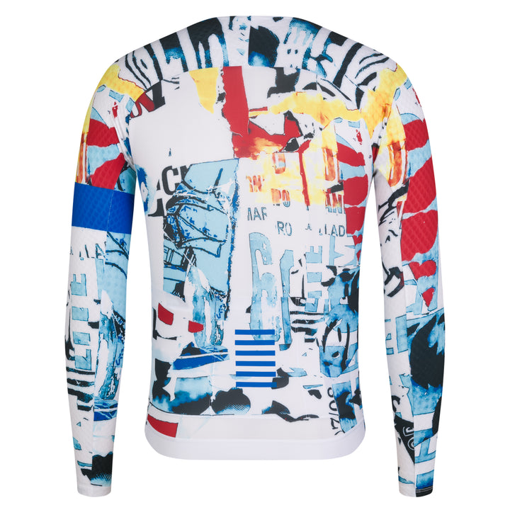 Rapha Rapha + David Carson Men's Pro Team LS Aero Jersey (White/Cobalt) - Dragonspine Cycling