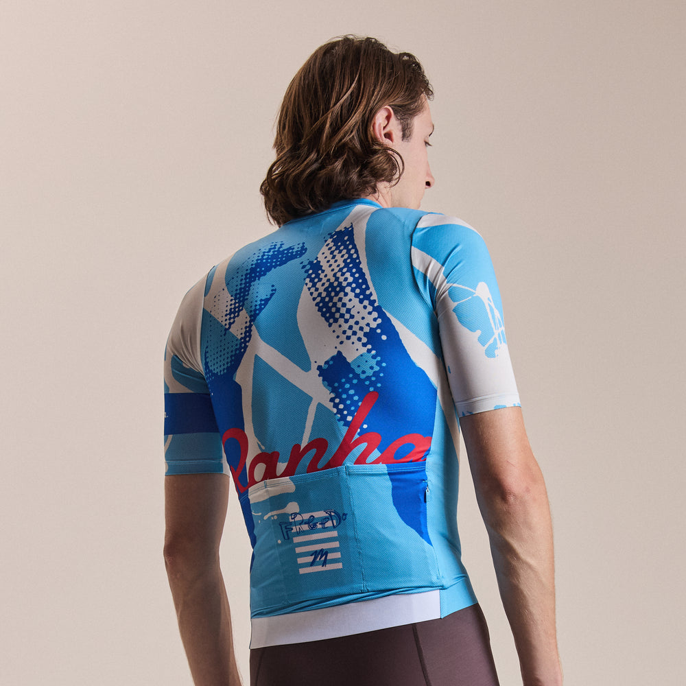 Rapha Rapha + David Carson Men's Pro Team Rouleur Jersey (Cornflower/Cobalt) - Dragonspine Cycling