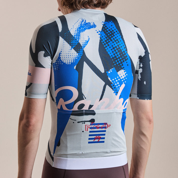 Rapha Rapha + David Carson Men's Pro Team Rouleur Jersey (Pale Grey/Black) - Dragonspine Cycling