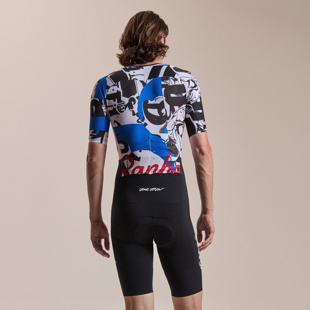 Rapha Rapha + David Carson Men's Pro Team Roadsuit (Black/Cobalt) - Dragonspine Cycling