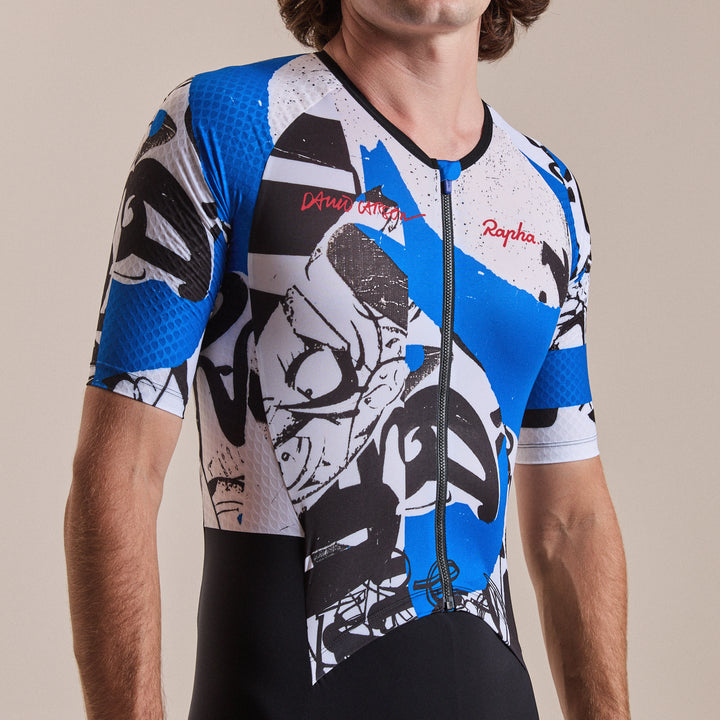 Rapha Rapha + David Carson Men's Pro Team Roadsuit (Black/Cobalt) - Dragonspine Cycling