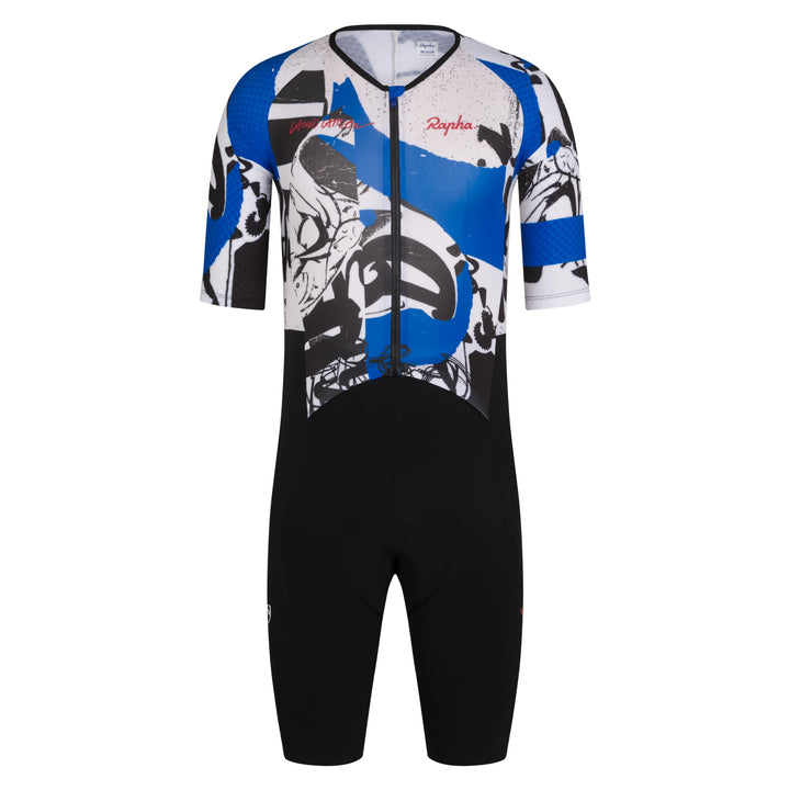 Rapha Rapha + David Carson Men's Pro Team Roadsuit (Black/Cobalt) - Dragonspine Cycling