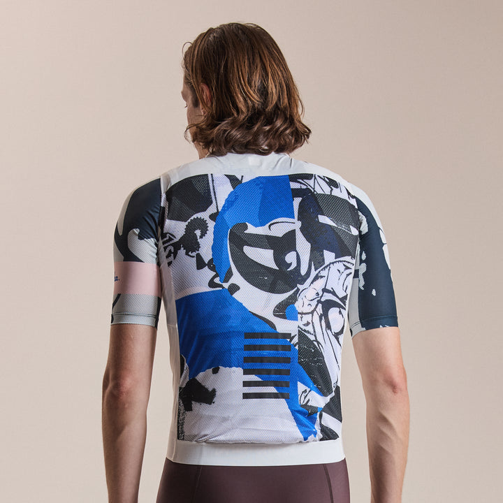 Rapha Rapha + David Carson Men's Pro Team Gilet (White/Cobalt) - Dragonspine Cycling