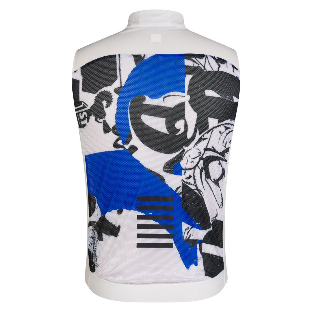 Rapha Rapha + David Carson Men's Pro Team Gilet (White/Cobalt) - Dragonspine Cycling