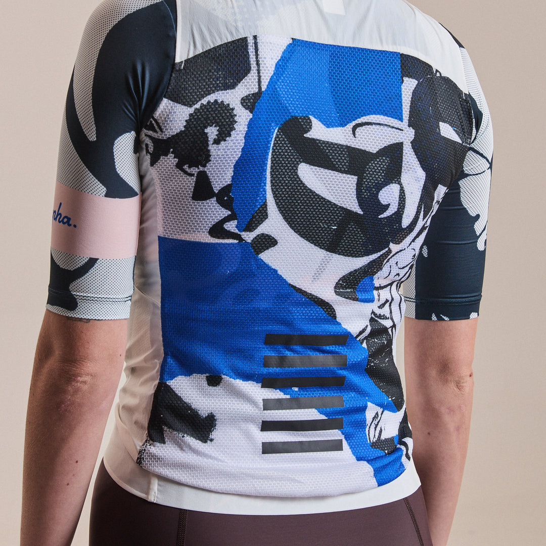Rapha Rapha + David Carson Women's Pro Team Gilet (White/Cobalt) - Dragonspine Cycling