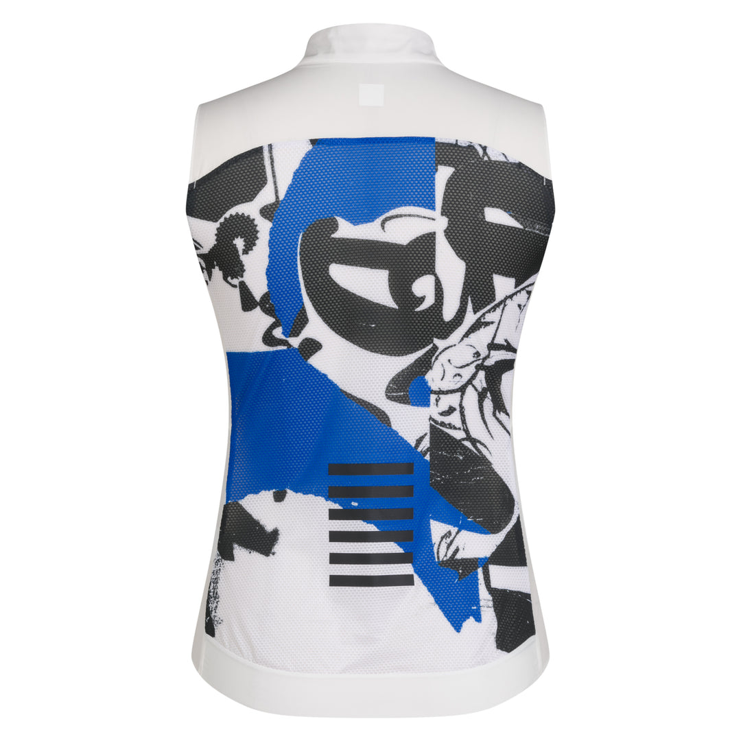 Rapha Rapha + David Carson Women's Pro Team Gilet (White/Cobalt) - Dragonspine Cycling