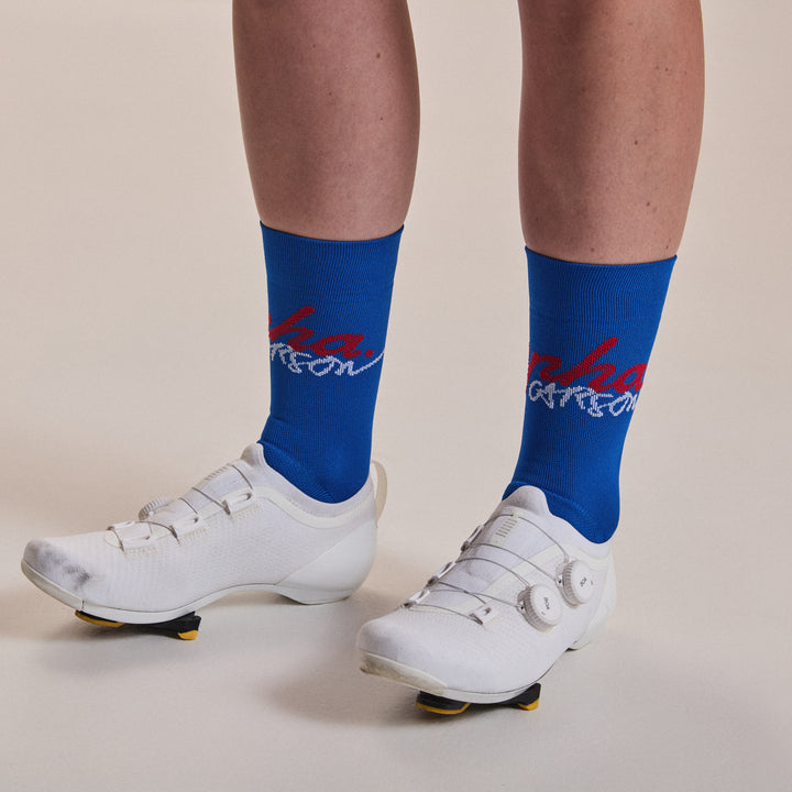 Rapha Rapha + David Carson Pro Team Socks (Cobalt/Red Lava) - Dragonspine Cycling