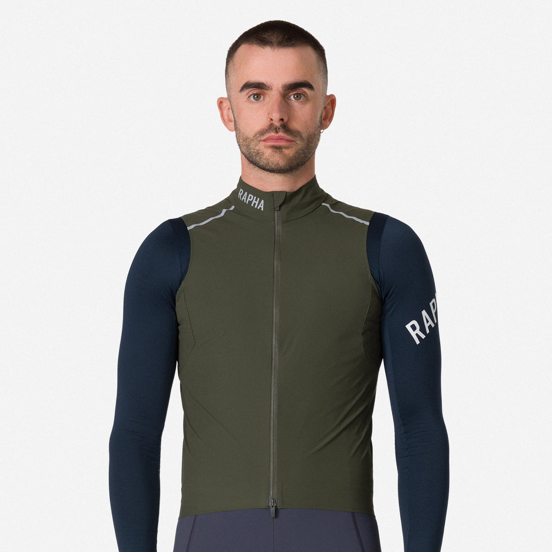 Rapha Men's Pro Team Gilet II (Dark Green/Silver Reflective) - Dragonspine Cycling