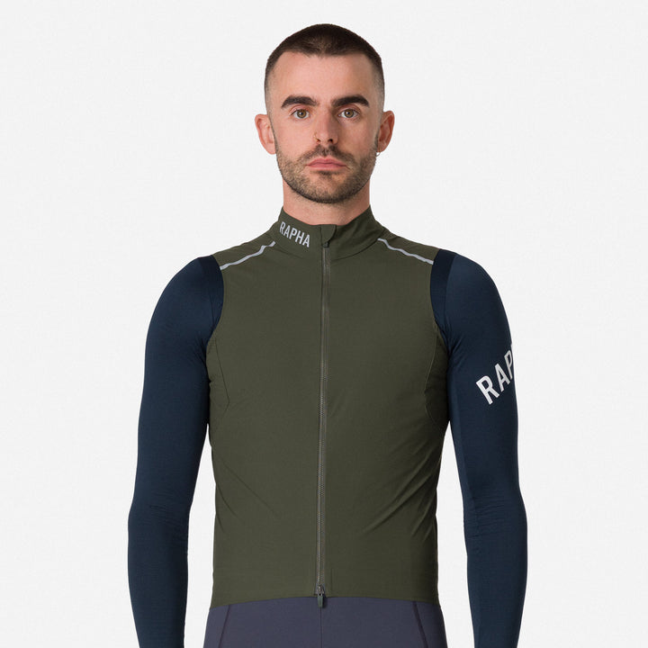 Rapha Men's Pro Team Gilet II (Dark Green/Silver Reflective) - Dragonspine Cycling