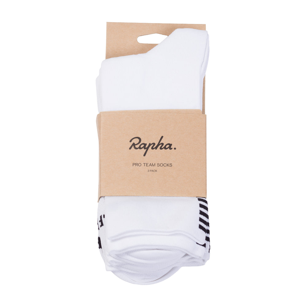 Rapha Pro Team Socks - Regular 3 Pack (White/Black) - Dragonspine Cycling