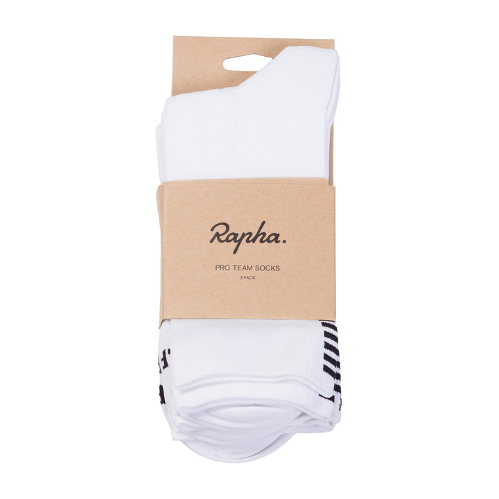Rapha Pro Team Socks - Regular 3 Pack (White/Black) - Dragonspine Cycling
