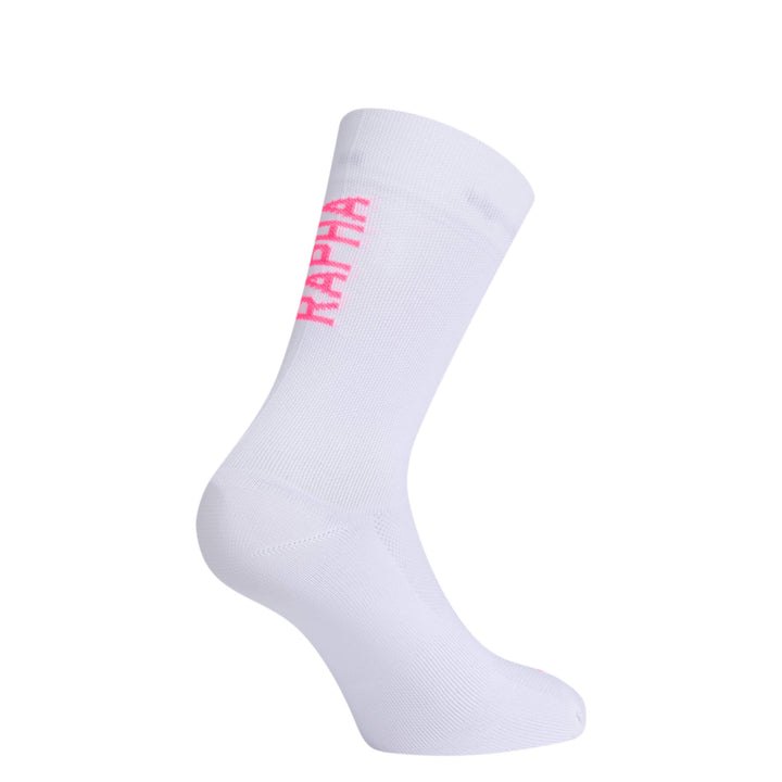 Rapha Pro Team Socks II - Regular (White/High-Vis Pink) - Dragonspine Cycling