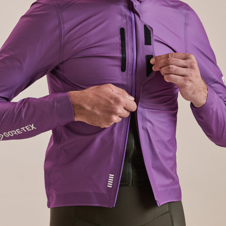 Rapha Men's Pro Team Gore-Tex LW Rain Jacket II (Deep Magenta/White) - Dragonspine Cycling