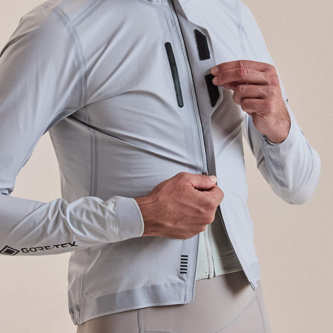 Rapha Men's Pro Team Gore-Tex LW Rain Jacket II (White/Black) - Dragonspine Cycling