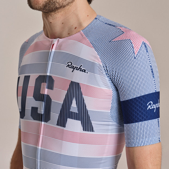 Rapha USA Men's Pro Team Aero Jersey (Multicolour) - Dragonspine Cycling