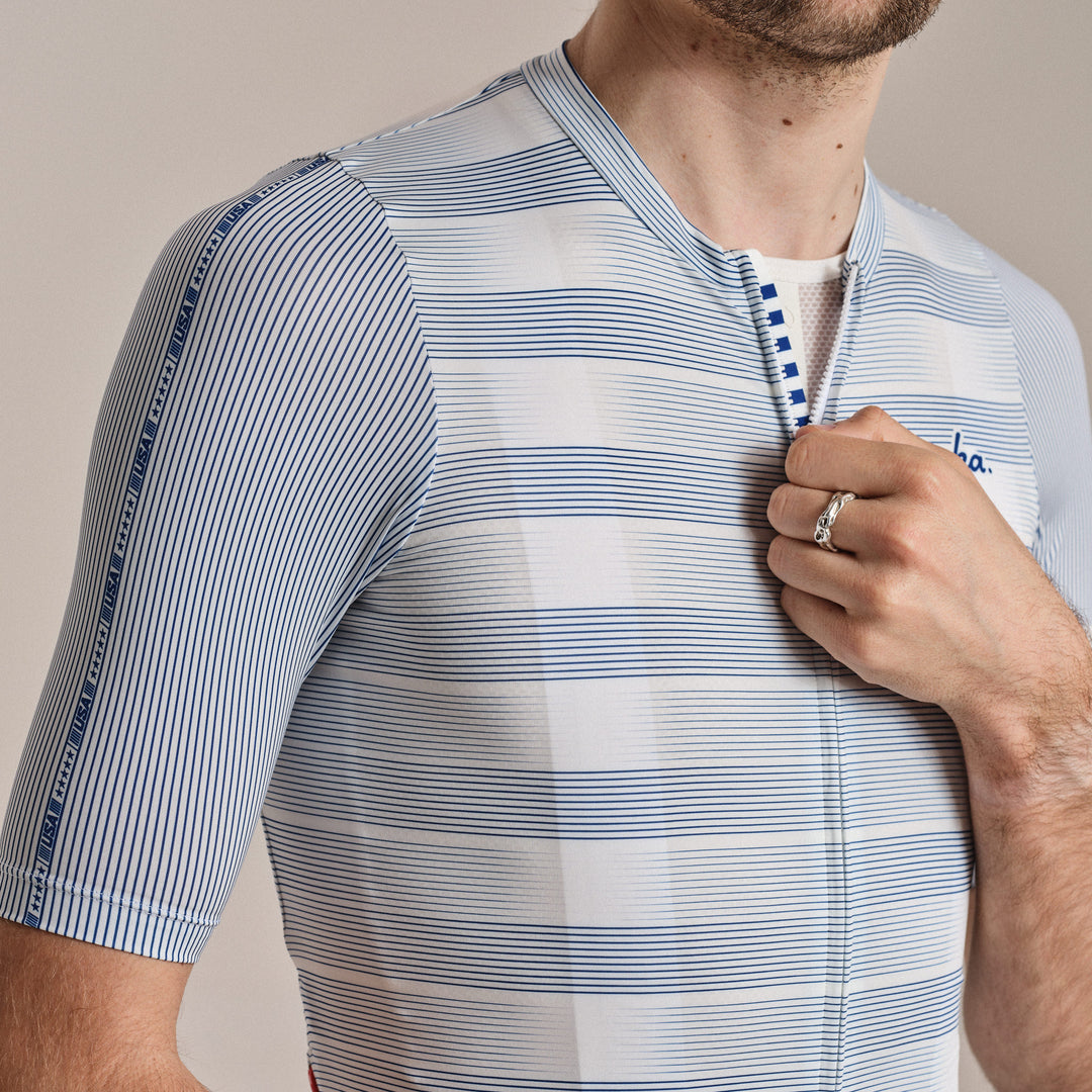 Rapha USA Men's Pro Team Rouleur Jersey (Multicolour Grey) - Dragonspine Cycling