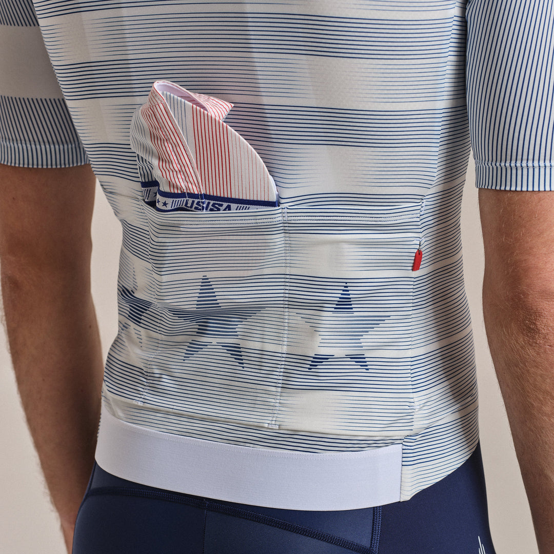 Rapha USA Men's Pro Team Rouleur Jersey (Multicolour Grey) - Dragonspine Cycling