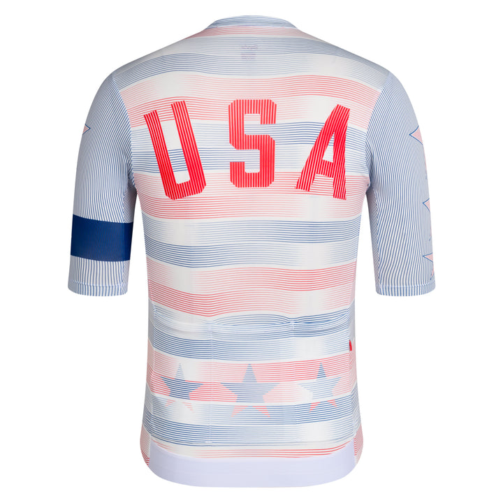 Rapha USA Men's Pro Team Rouleur Jersey (Multicolour Red) - Dragonspine Cycling