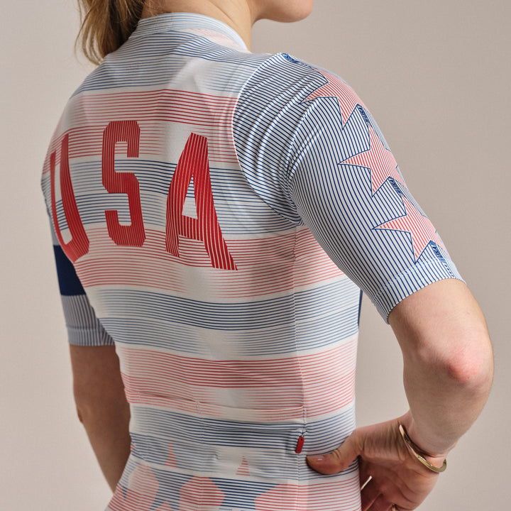 Rapha USA Women's Pro Team Rouleur Jersey (Multicolour Red) - Dragonspine Cycling