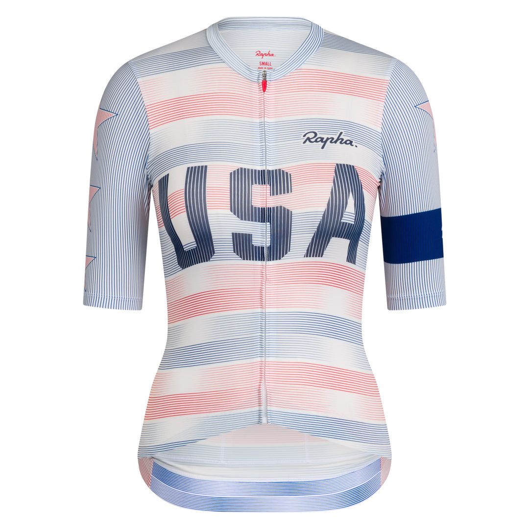 Rapha USA Women's Pro Team Rouleur Jersey (Multicolour Red) - Dragonspine Cycling