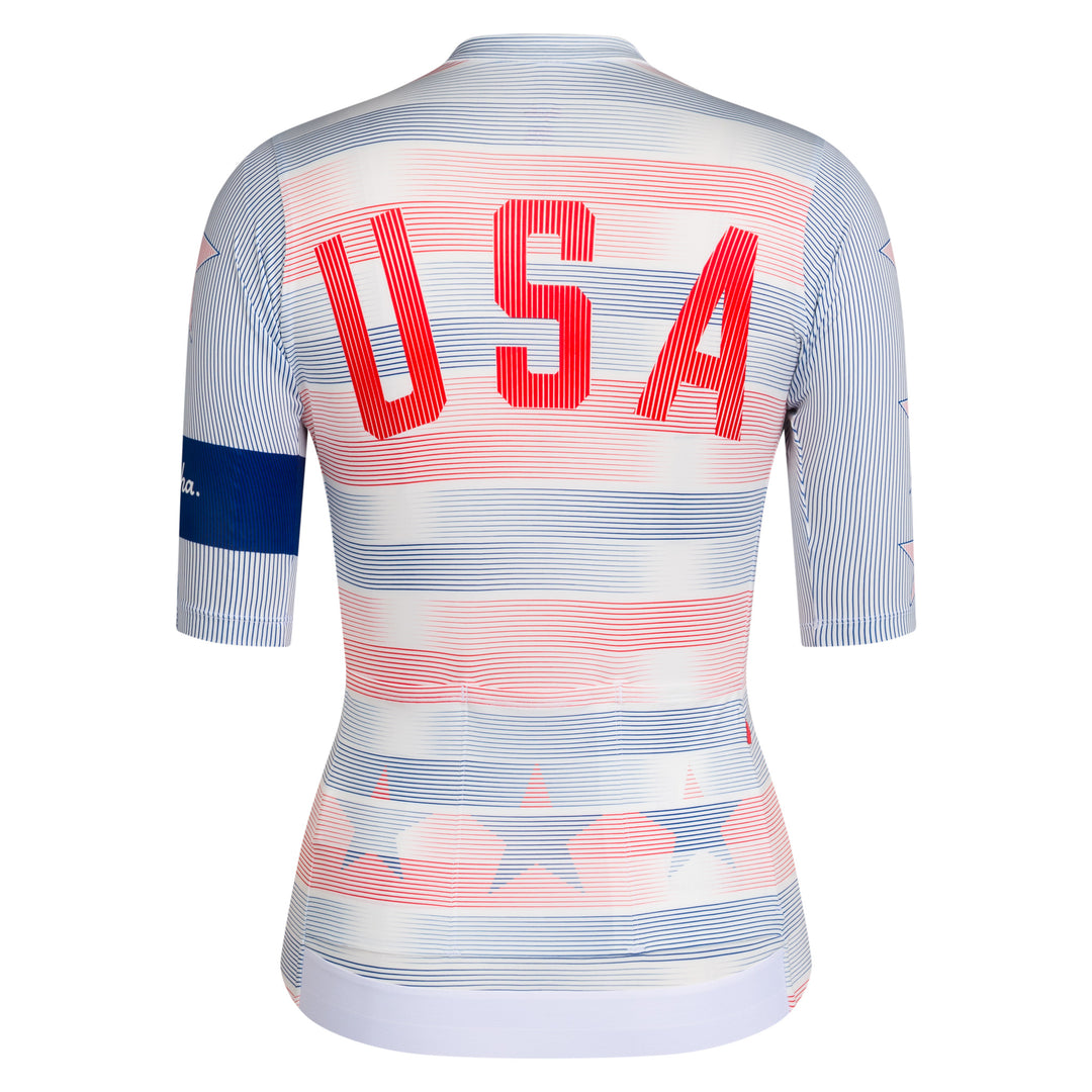 Rapha USA Women's Pro Team Rouleur Jersey (Multicolour Red) - Dragonspine Cycling