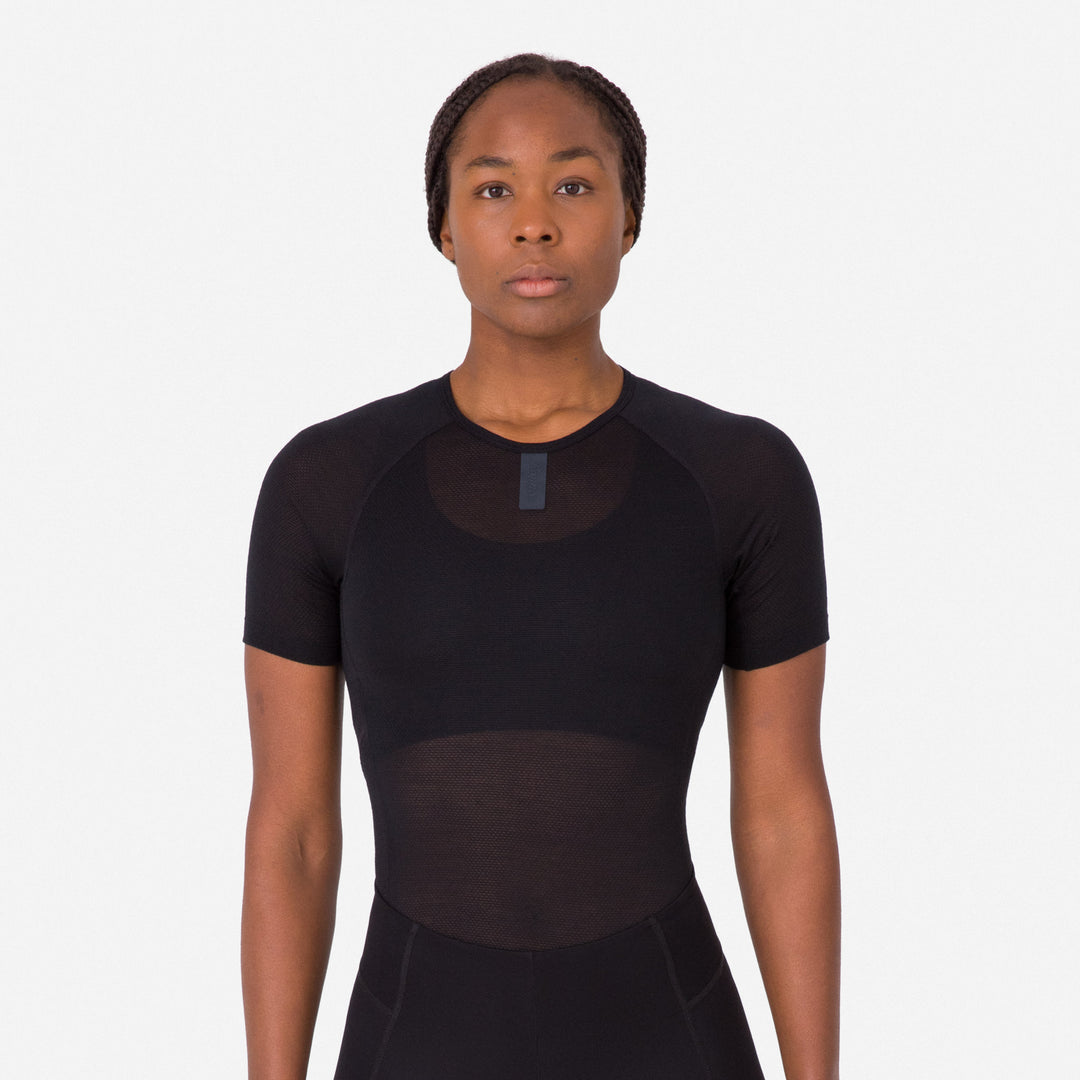 Rapha Women's Merino Lightweight Base Layer - Short Sleeve (Black/Black) - Dragonspine Cycling