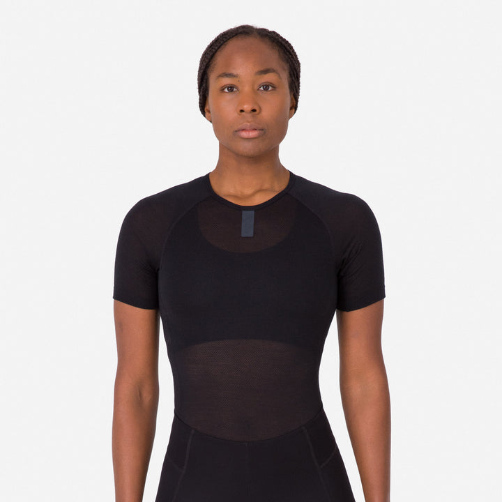 Rapha Women's Merino Lightweight Base Layer - Short Sleeve (Black/Black) - Dragonspine Cycling