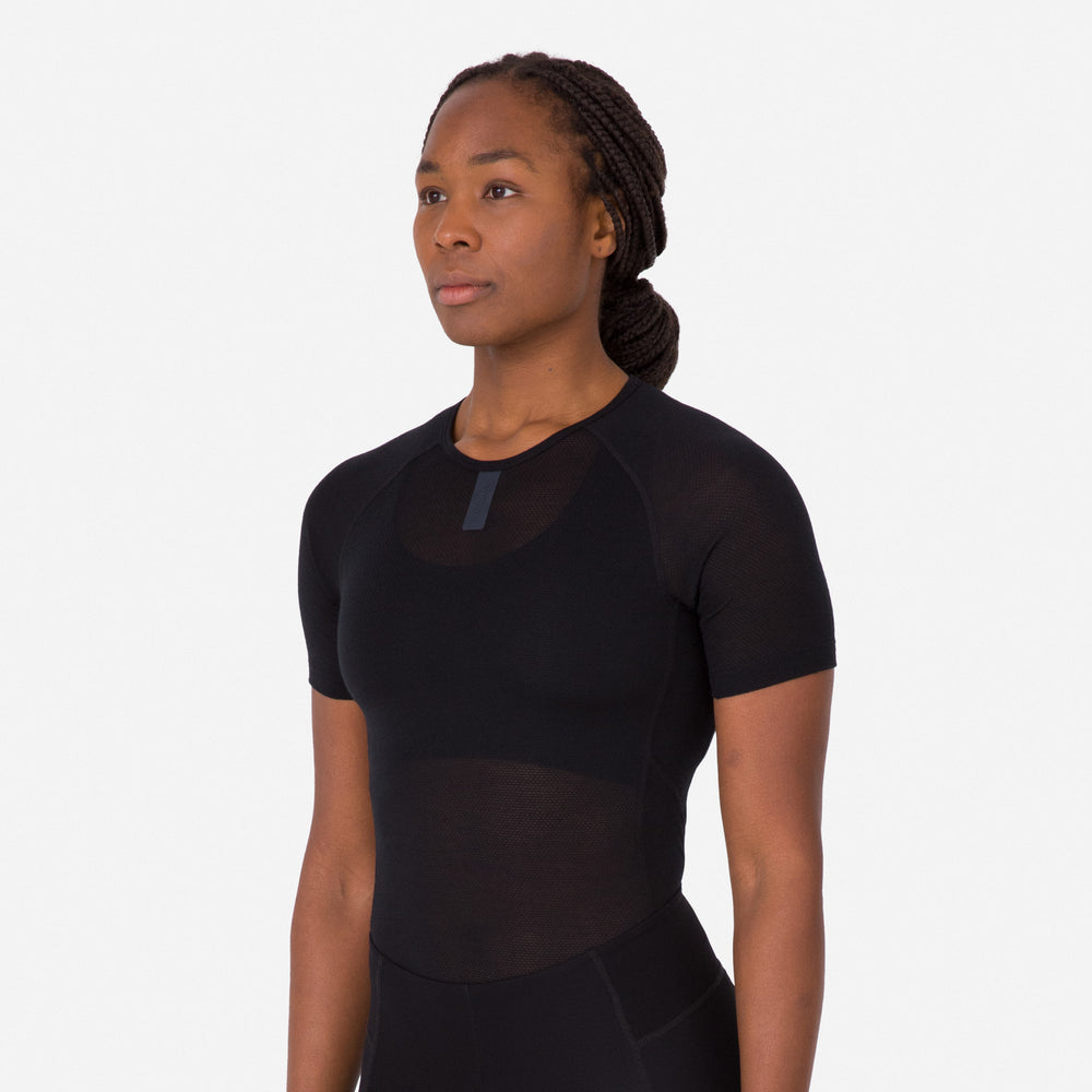 Rapha Women's Merino Lightweight Base Layer - Short Sleeve (Black/Black) - Dragonspine Cycling